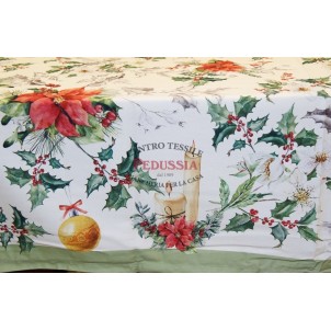 Tessitura Randi Poinsetta Tovaglia di Natale Rettangolare 150x270