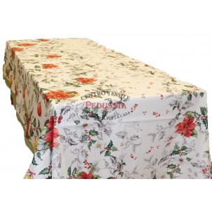 Tessitura Randi Poinsetta Tovaglia di Natale Rettangolare 150x270