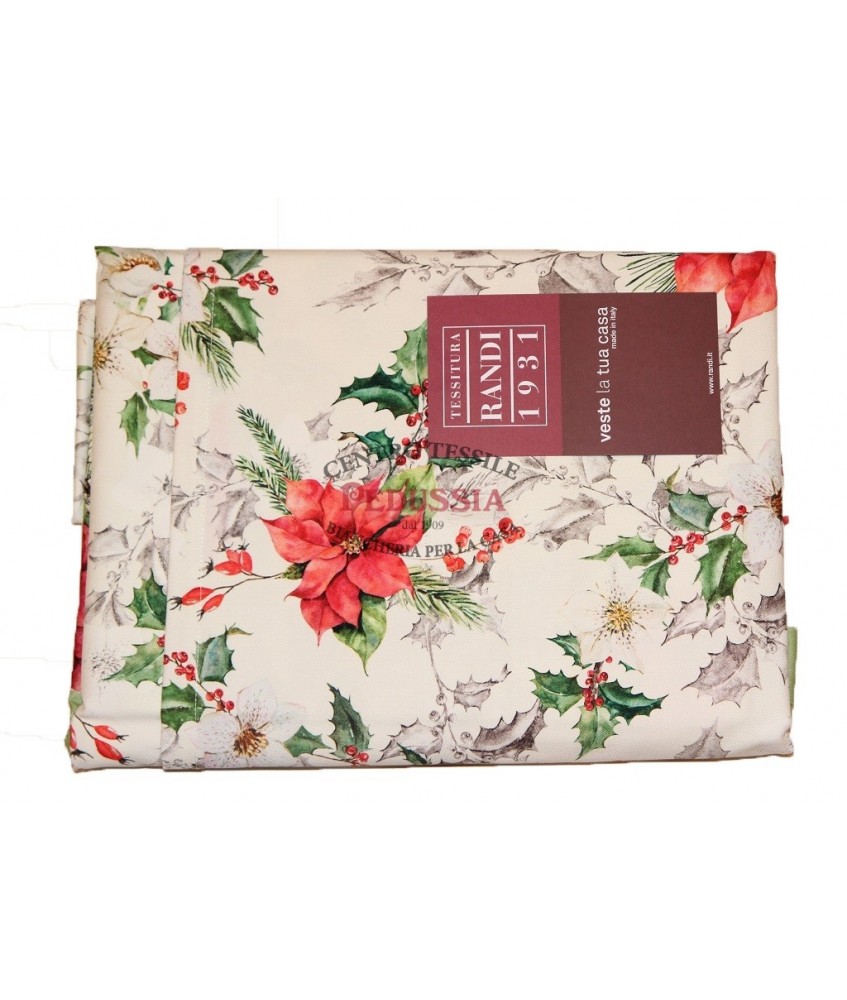 Tessitura Randi Poinsetta Tovaglia di Natale Rettangolare 150x270
