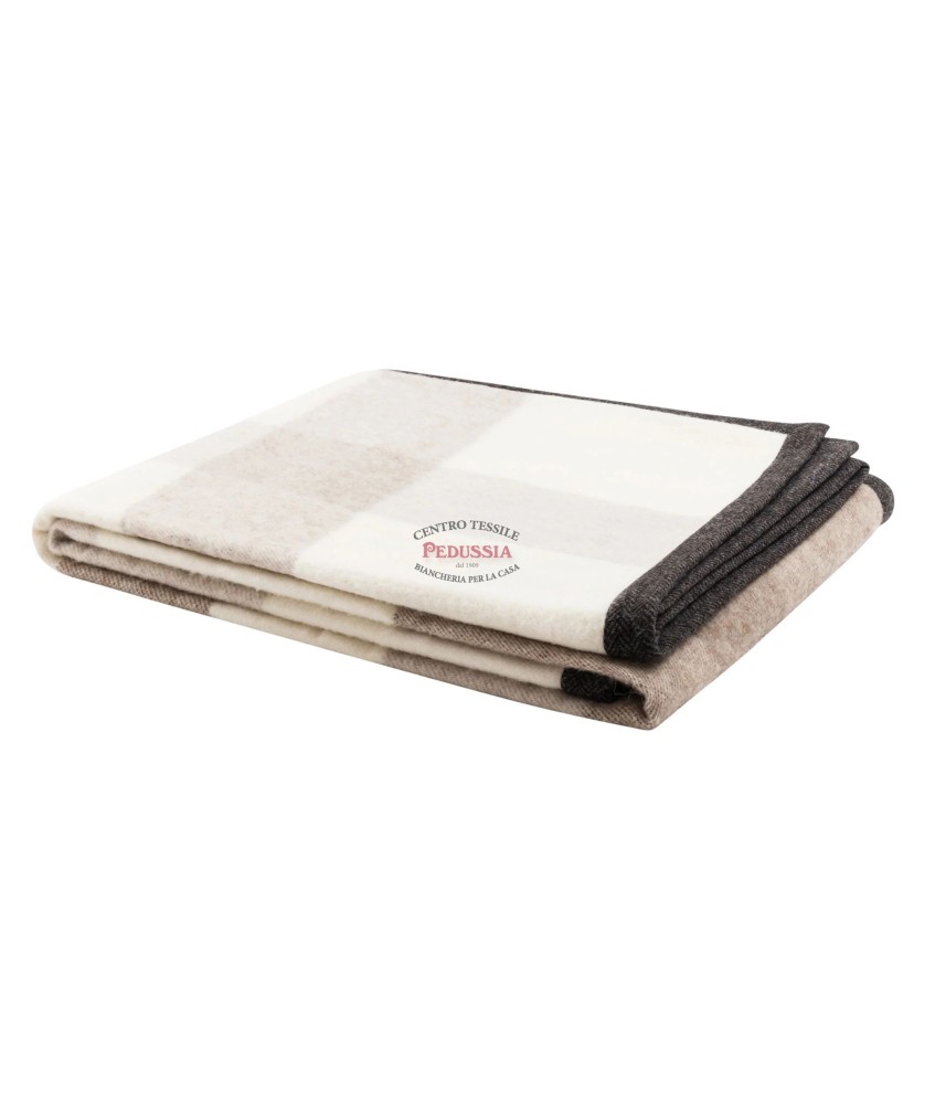 Lanerossi Coperta Abete Misto Alpaca Bianco-Marrone