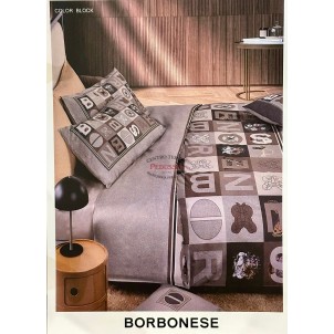 Borbonese Completo copripiumino Color Block Nocciola