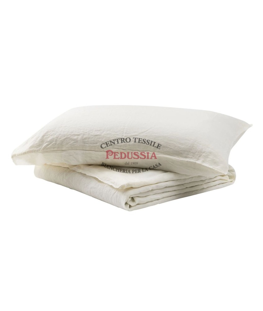 Lanerossi Lipari COMPLETO lenzuolo in PURO LINO Bianco